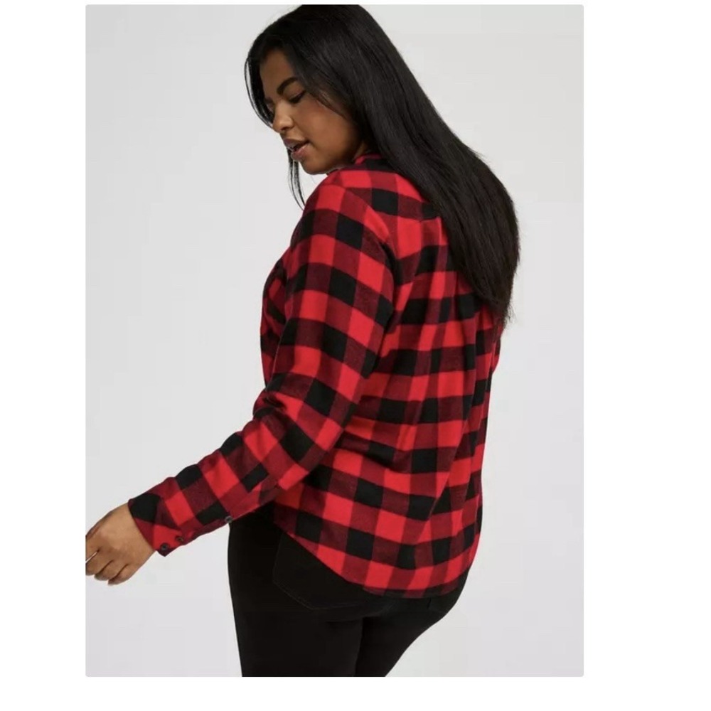 NWT Torrid Harper Buffalo Plaid Soft Flannel Pullover Tunic Shirt Size 1X - Picture 3 of 12